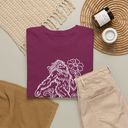 Swaying Sasquatch with a Flower T-Shirt