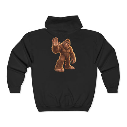 Friendly Sasquatch High Five Zip-Up Hoodie