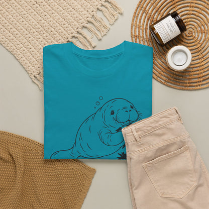 Chubby Mermaid Picnic Paddle Manatee T-Shirt