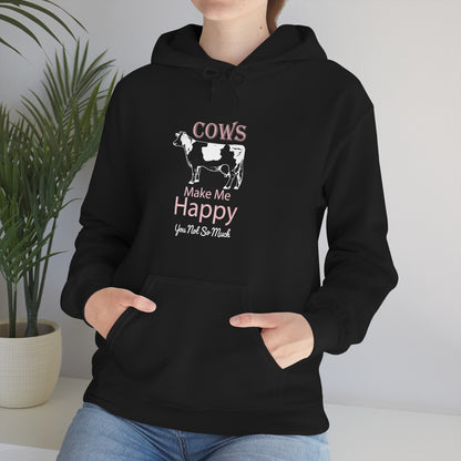 Cow Happy - Heavy Hooded Sweatshirt