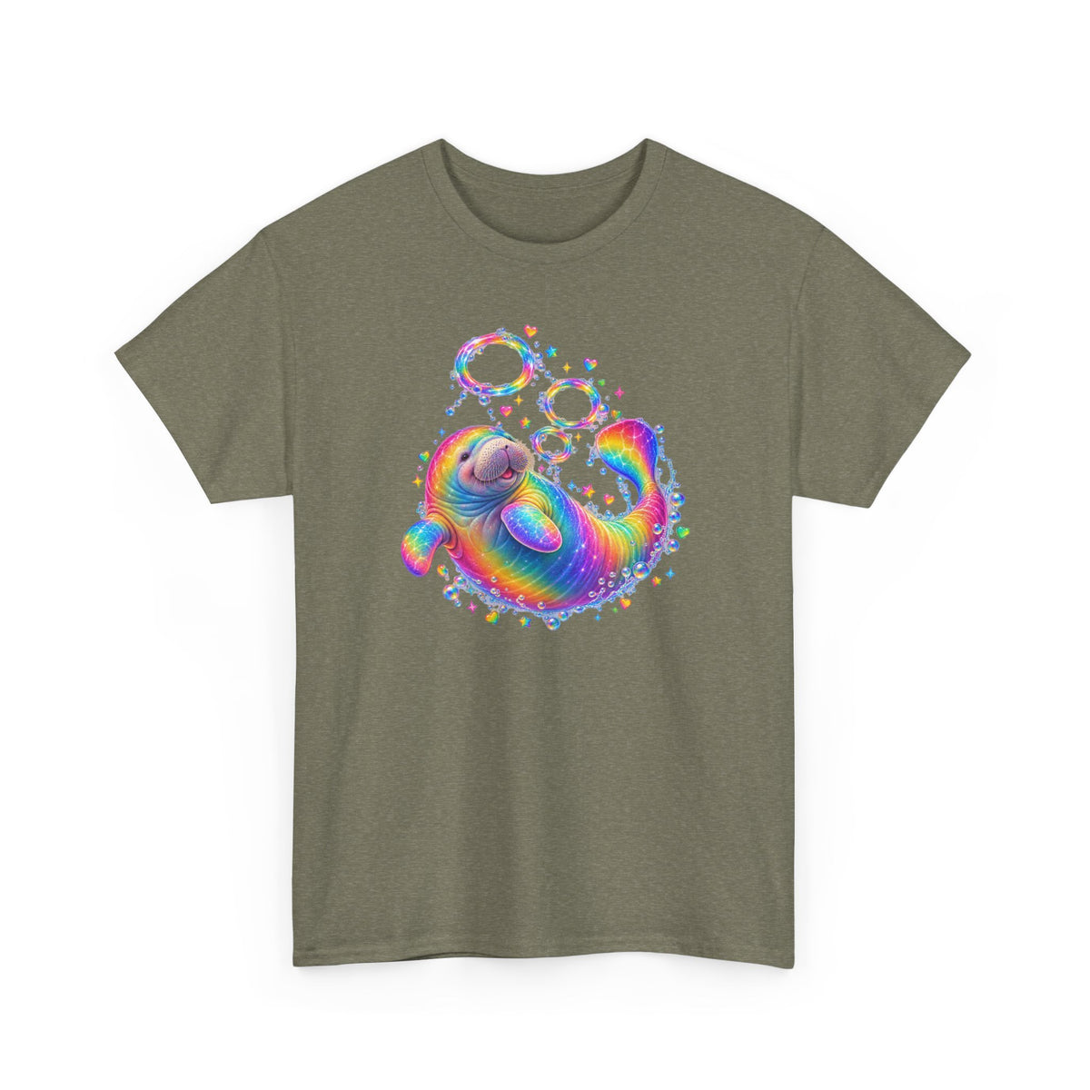 Rainbow Manatee Bubble Flip T-Shirt