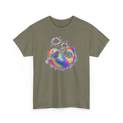 Rainbow Manatee Bubble Flip T-Shirt