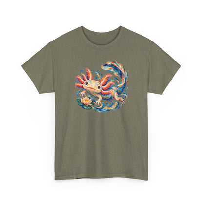Swirling Axolotl and Lily Bloom T-Shirt