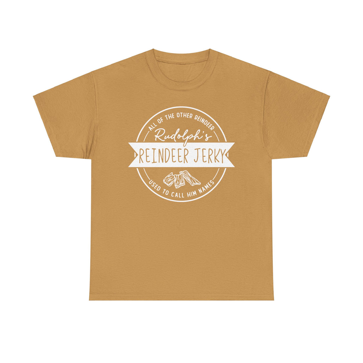 Rudolph’s Reindeer Jerky T-Shirt | Christmas Humor – White Ink