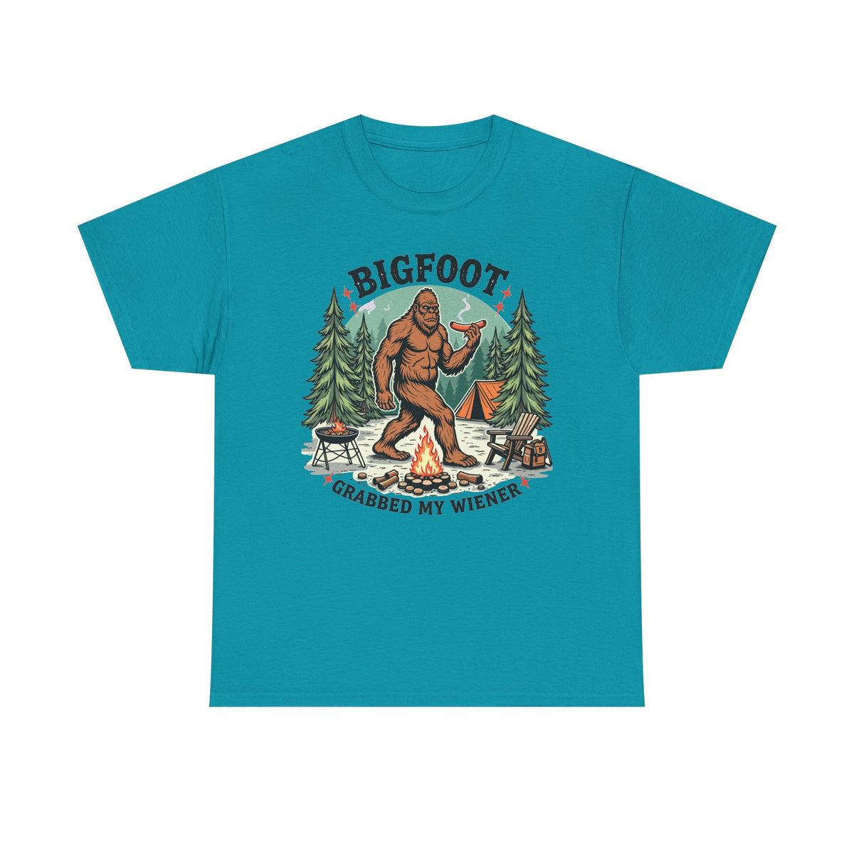 Bigfoot Grabbed My Wiener T-Shirt | Funny Camping Tee