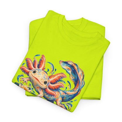 Swirling Axolotl and Lily Bloom T-Shirt