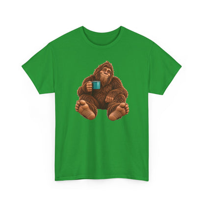 Cozy Camper Bigfoot with Teal Mug T-Shirt
