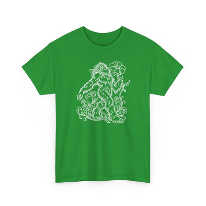 Swaying Sasquatch with a Flower T-Shirt