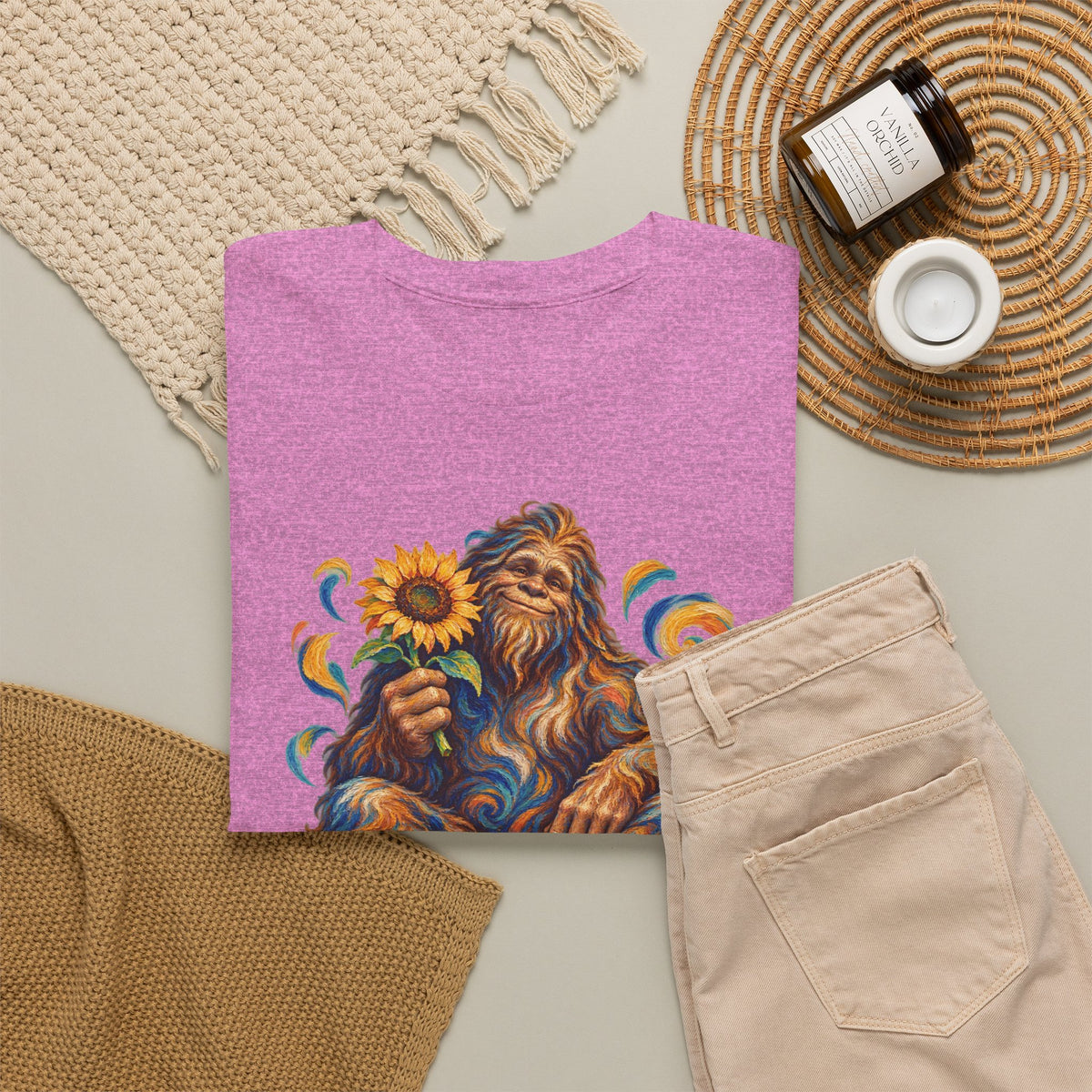 Sunflower Rest with a Shaggy Bigfoot T-Shirt