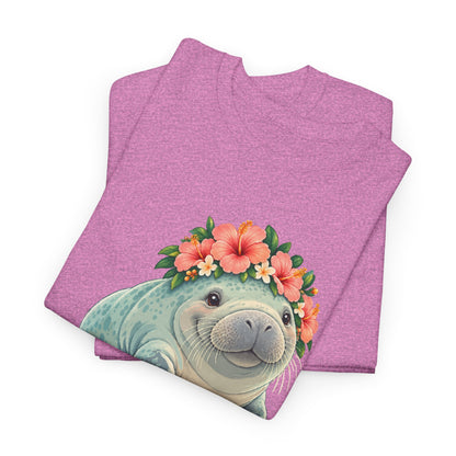 Chubby Mermaid Flower Crown Manatee T-Shirt