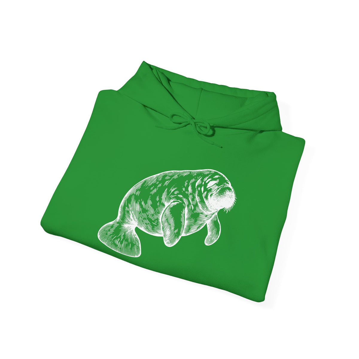 Slow Water Manatee Engraving Pullover Hoodie