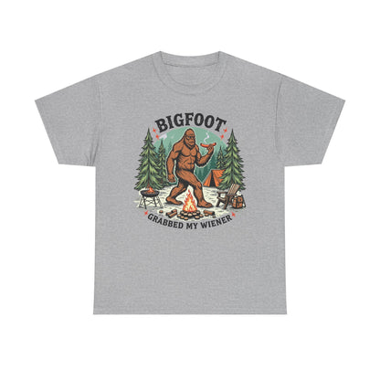Bigfoot Grabbed My Wiener T-Shirt | Funny Camping Tee