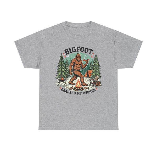 Bigfoot Grabbed My Wiener T-Shirt | Funny Camping Tee