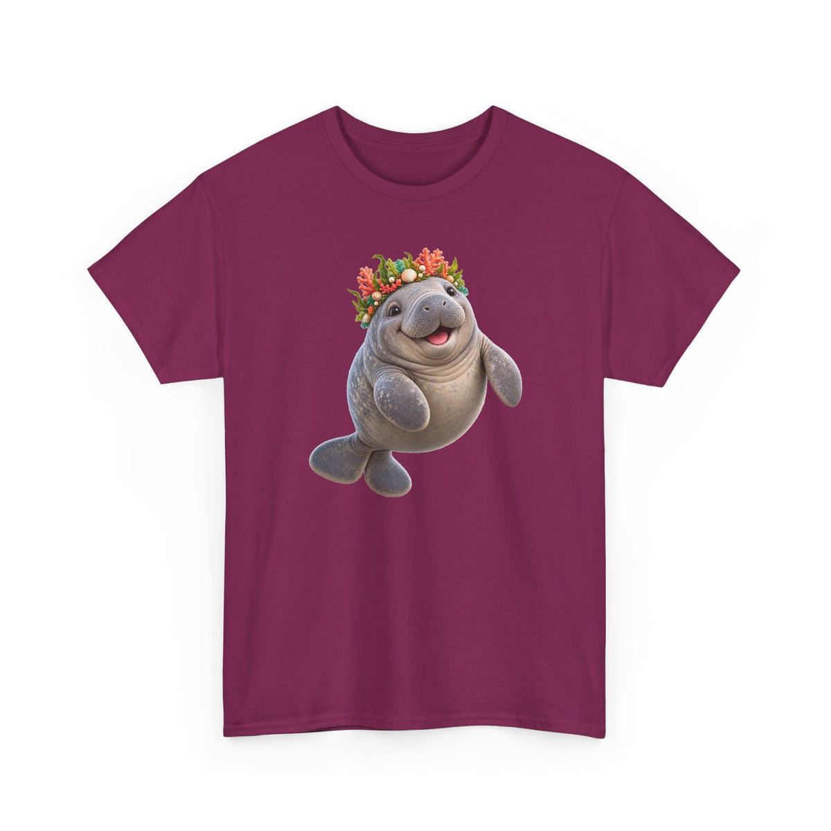 Cheerful Coral Crown Manatee T-Shirt