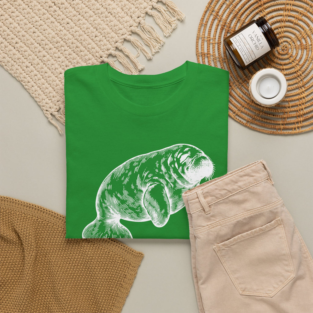 Slow Water Manatee Engraving T-Shirt