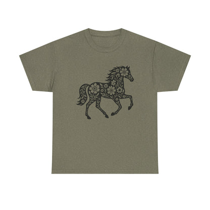 Floral Horse T-Shirt | Equestrian & Horse Lover Graphic Tee
