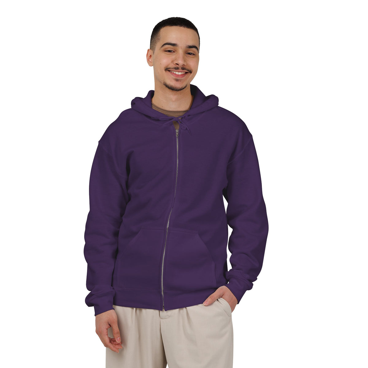 Thanksgiving T-Rex Gildan 18600 Zip-Up Hoodie