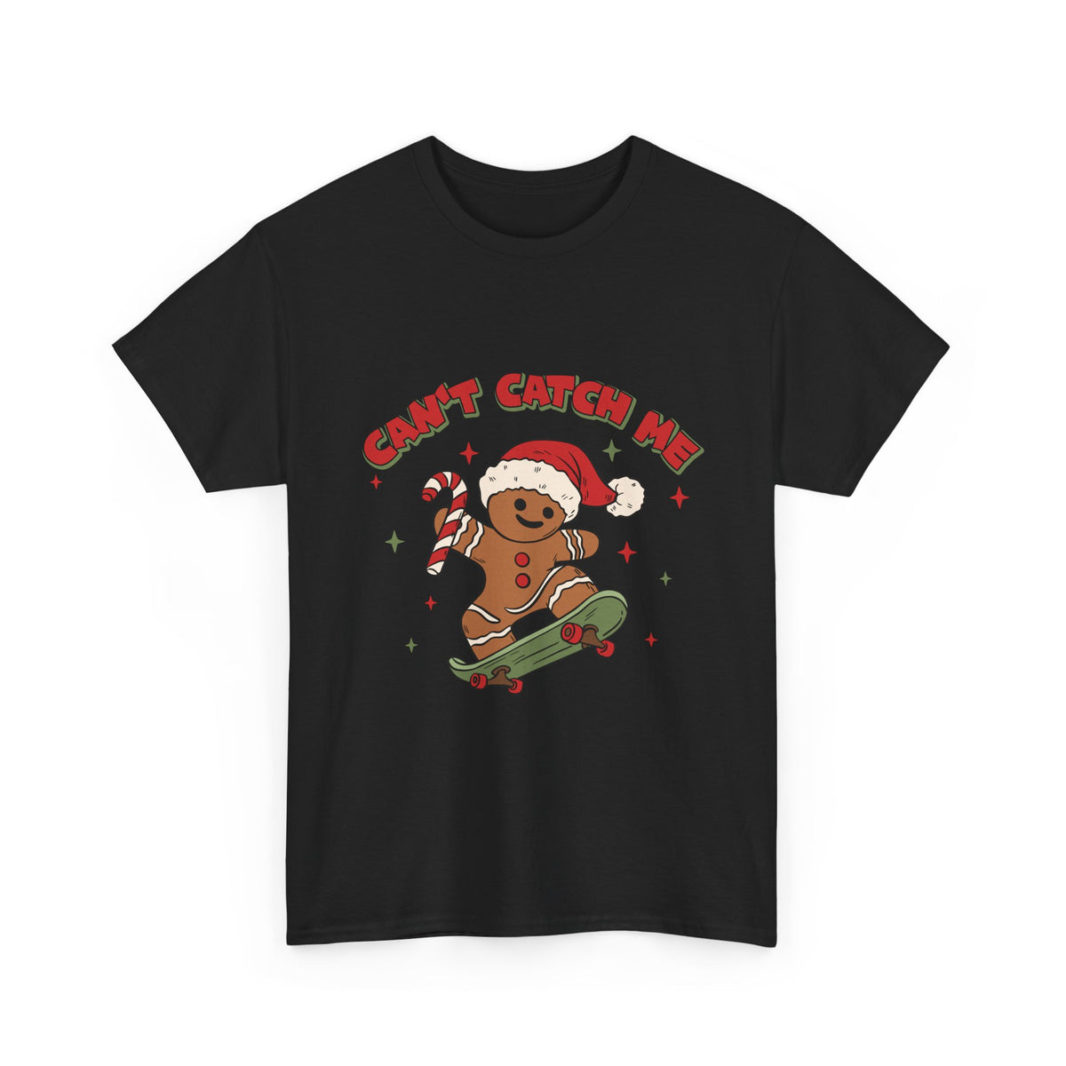 Can’t Catch Me Gingerbread T-Shirt | Skateboard Christmas Tee