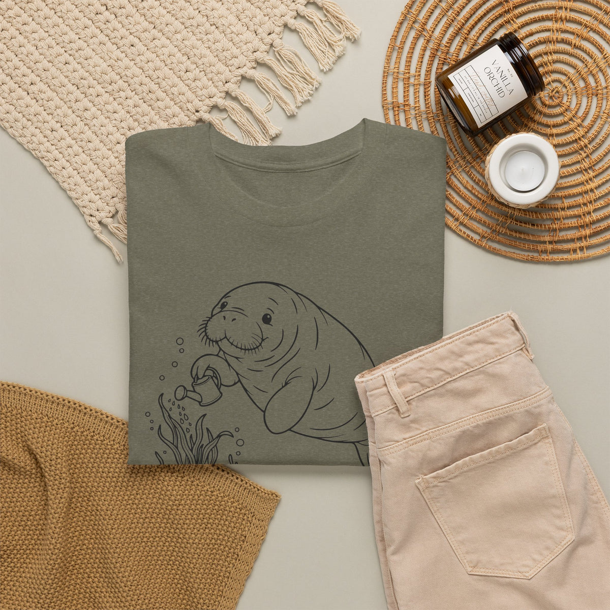 Chubby Mermaid Ocean Gardener Manatee T-Shirt
