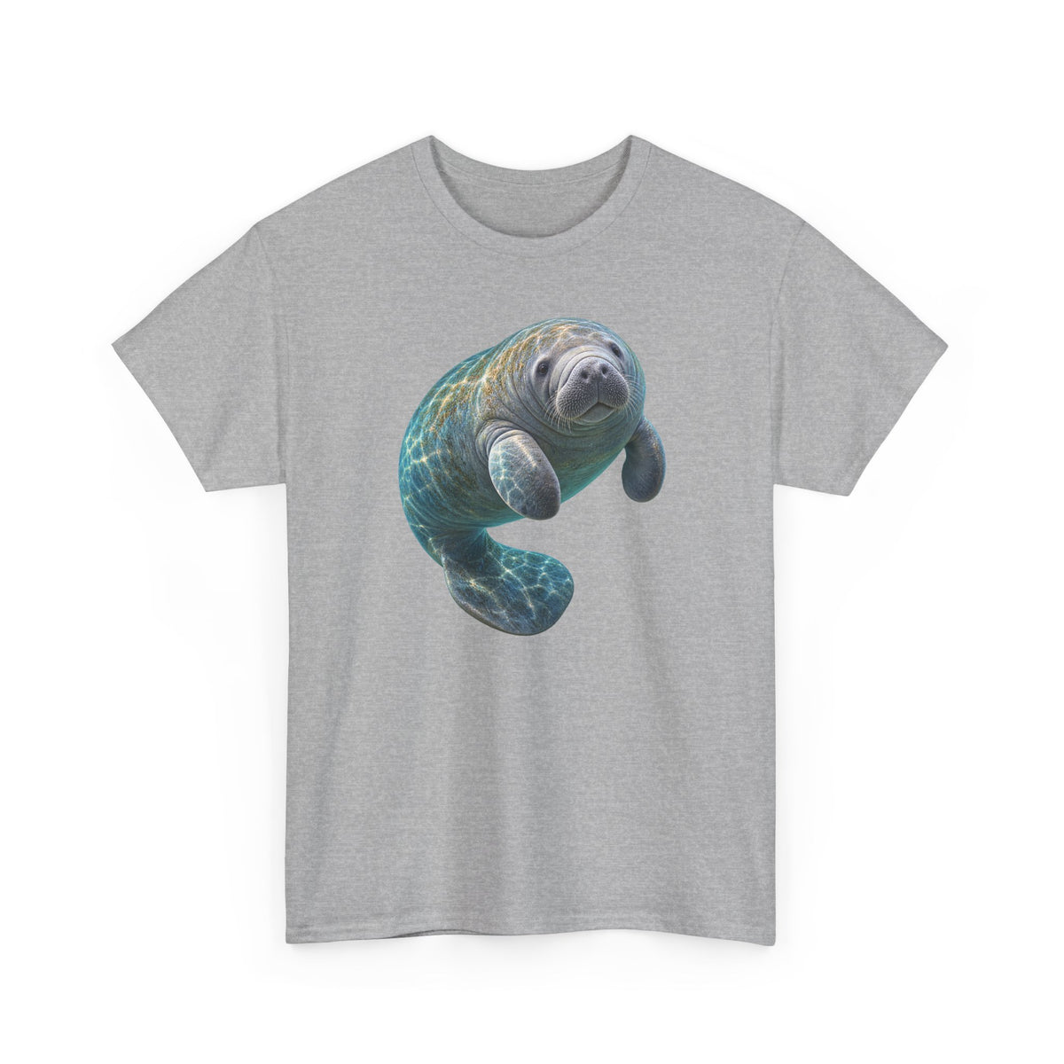 Curled Manatee in Turquoise Light T-Shirt