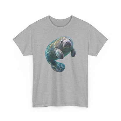 Curled Manatee in Turquoise Light T-Shirt