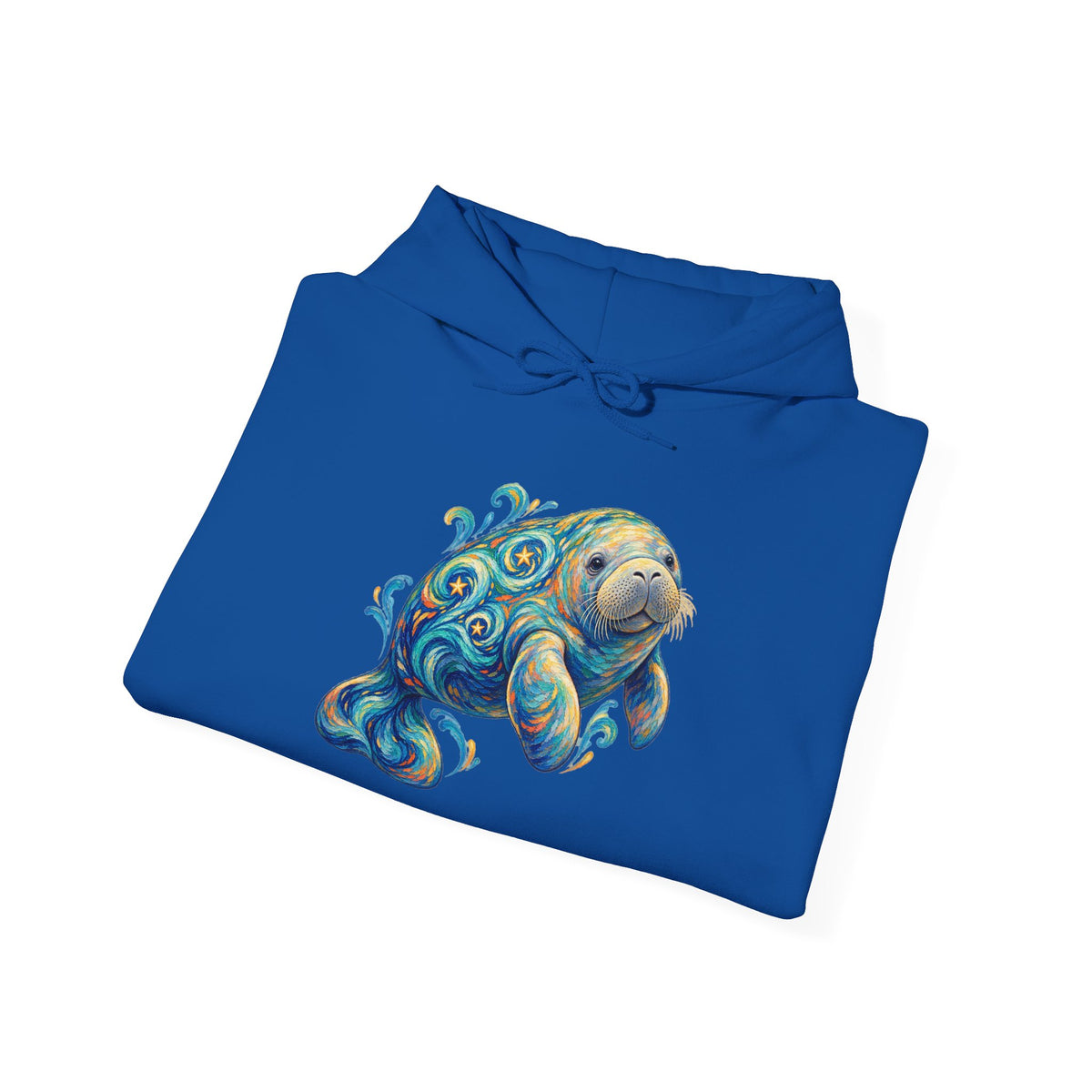 Swirling Moon-Tide Manatee Pullover Hoodie