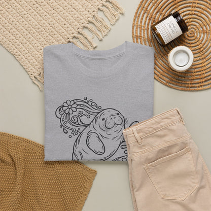 Groovy Manatee in Psychedelic Waves T-Shirt