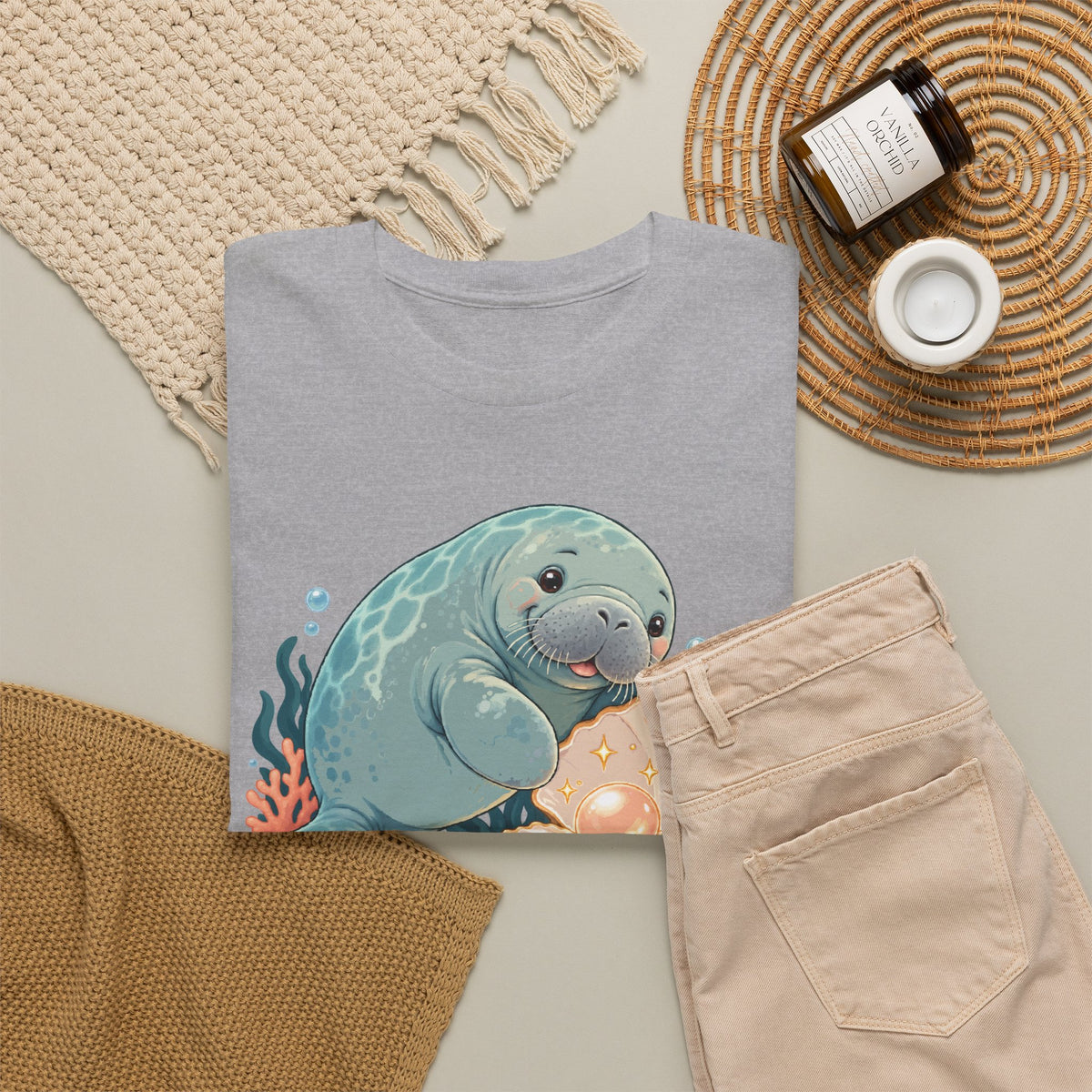 Chubby Mermaid Pearl of the Lagoon Manatee T-Shirt