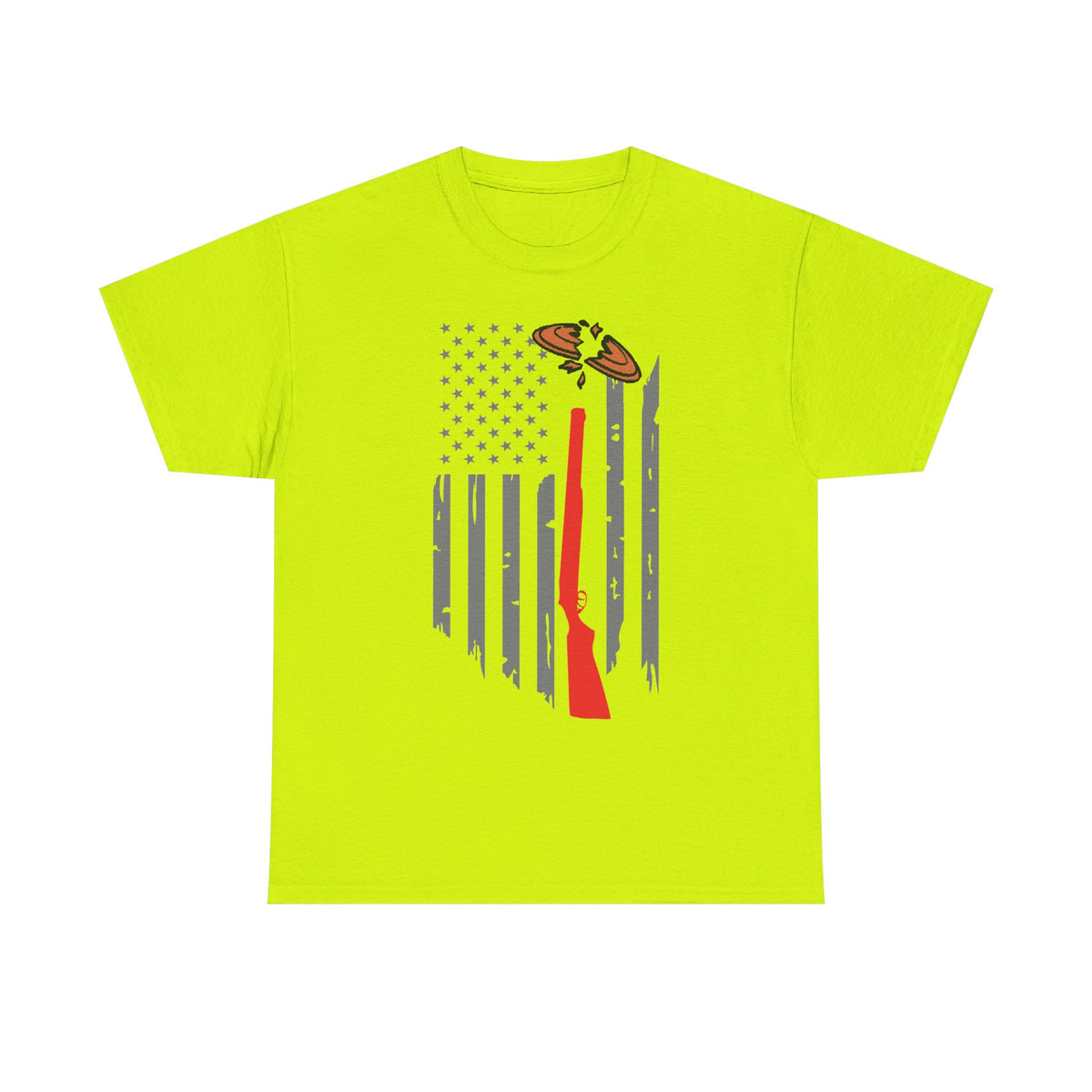 Clay Shooting American Flag T-Shirt | Patriotic Shotgun Tee
