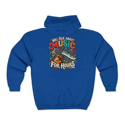 Will Talk About Music – Gildan 18600 Zip-Up Hoodie | 021