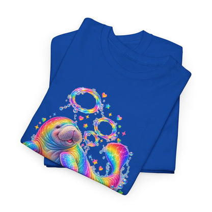 Rainbow Manatee Bubble Flip T-Shirt