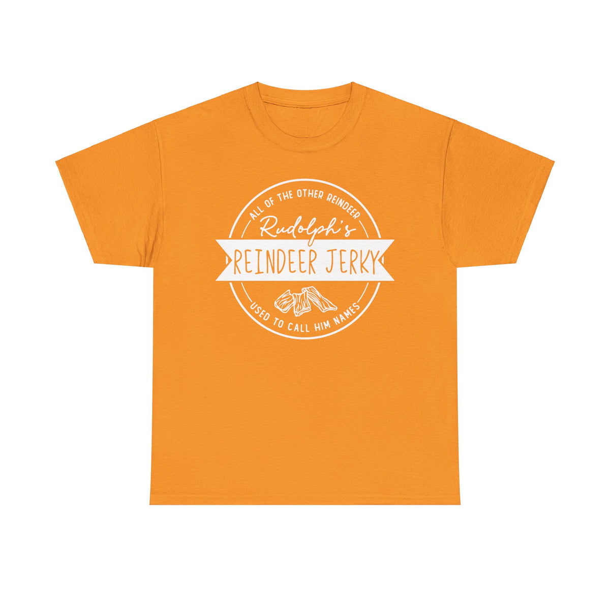 Rudolph’s Reindeer Jerky T-Shirt | Christmas Humor – White Ink