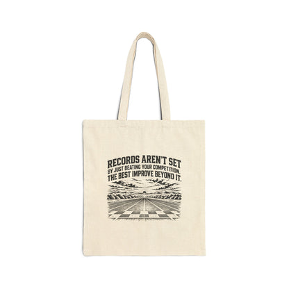 Beyond the Competition – Vintage Racing Cotton Canvas Tote Bag | 047a