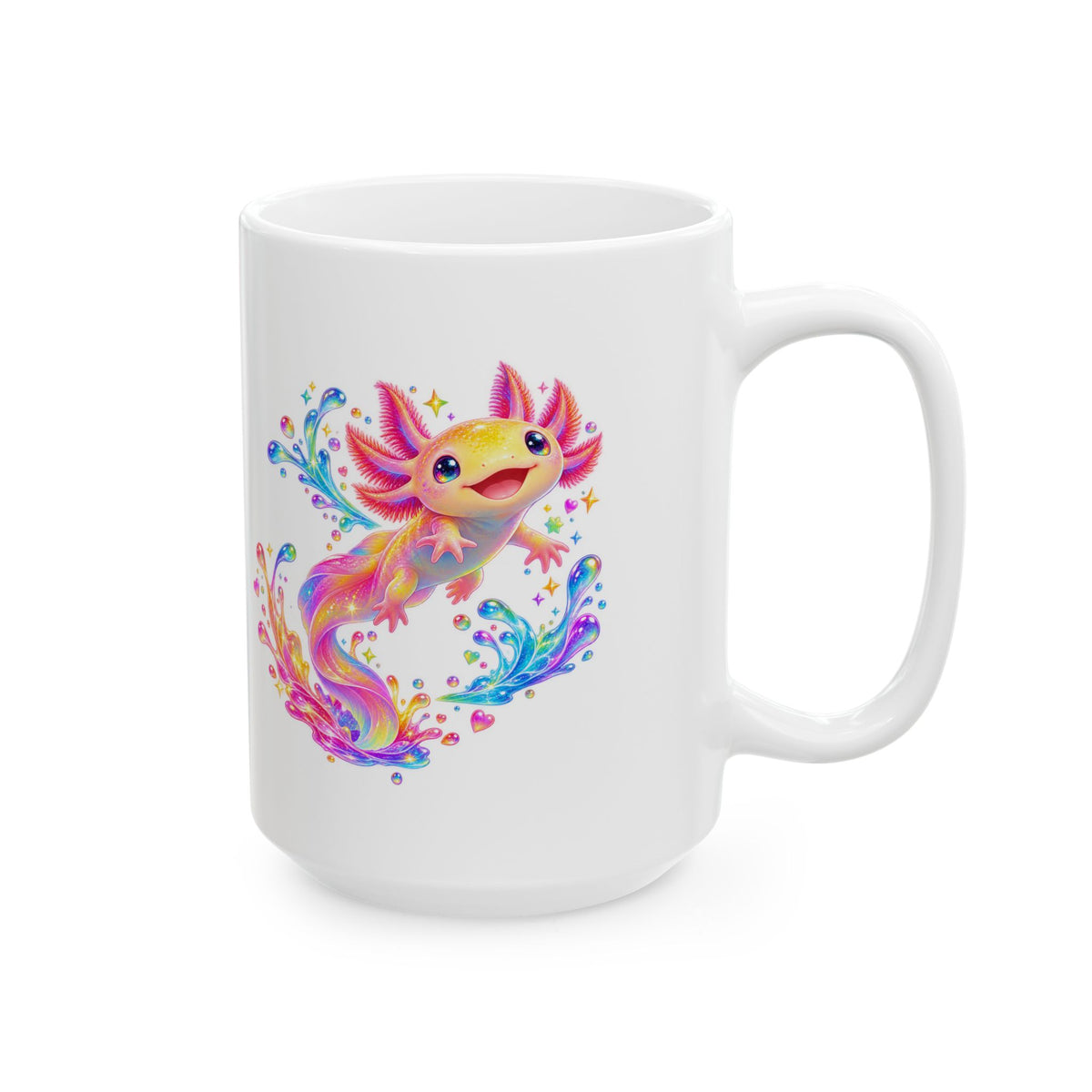 Prismatic axolotl splash leap Mug