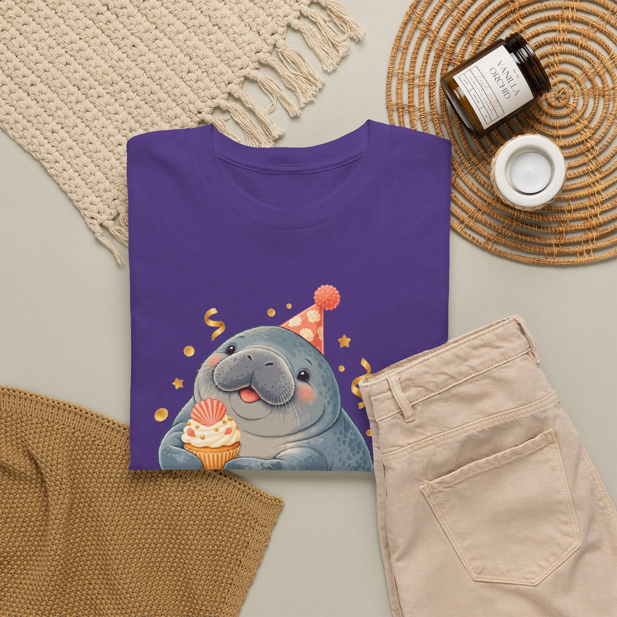 Chubby Mermaid Party at the Sandbar Manatee T-Shirt