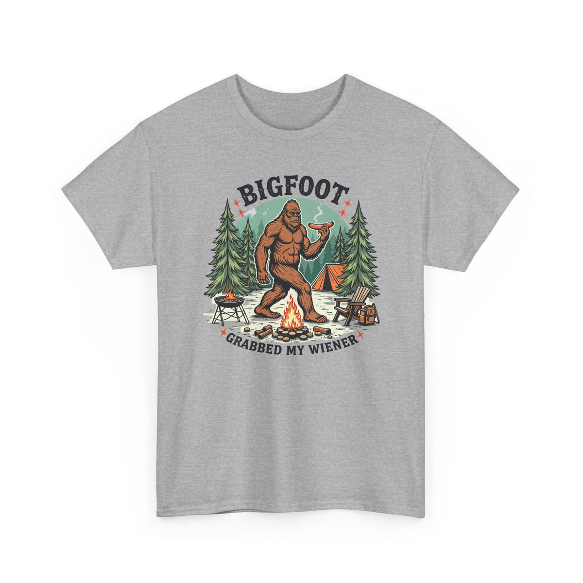 Bigfoot Grabbed My Wiener - Camping T-Shirt | Unisex Graphic Tee