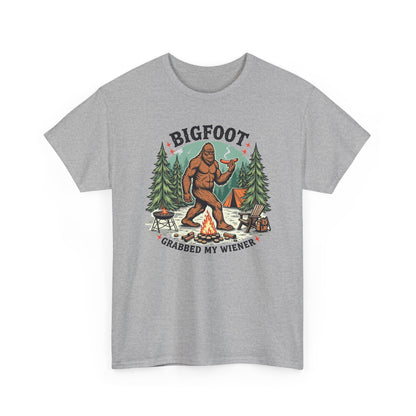 Bigfoot Grabbed My Wiener - Camping T-Shirt | Unisex Graphic Tee