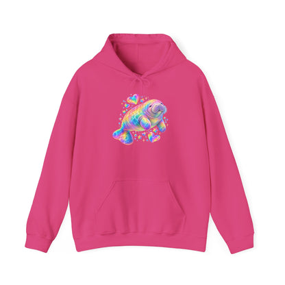 Rainbow manatee hearts and stars Pullover Hoodie