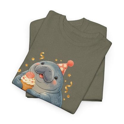 Chubby Mermaid Party at the Sandbar Manatee T-Shirt