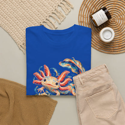 Swirling Axolotl and Lily Bloom T-Shirt