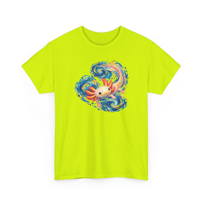 Swirling Axolotl in Turquoise Currents T-Shirt