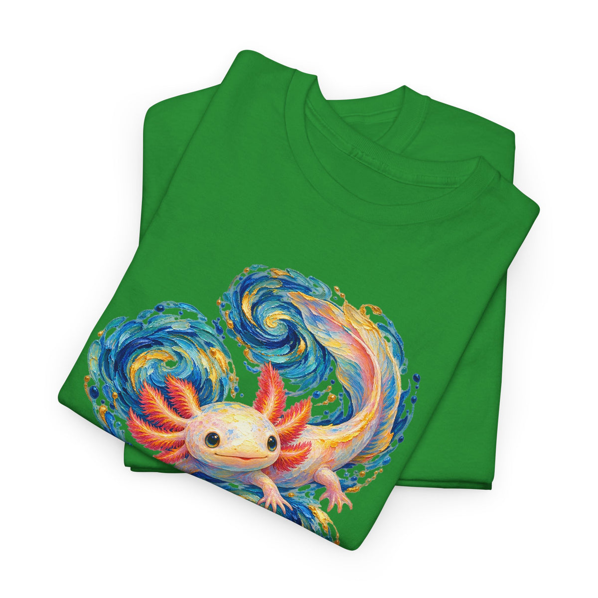 Swirling Axolotl in Turquoise Currents T-Shirt
