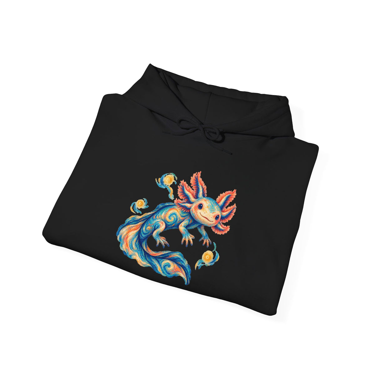 Starwater Axolotl in Turquoise and Coral Pullover Hoodie