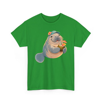 Chubby Mermaid Tropical Day Off Manatee T-Shirt