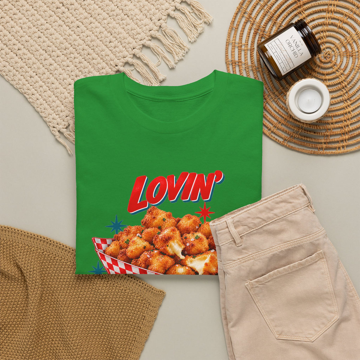 Lovin’ Cheese Curds & Summer Nights – Gildan 5000 T-Shirt | 002a-v2