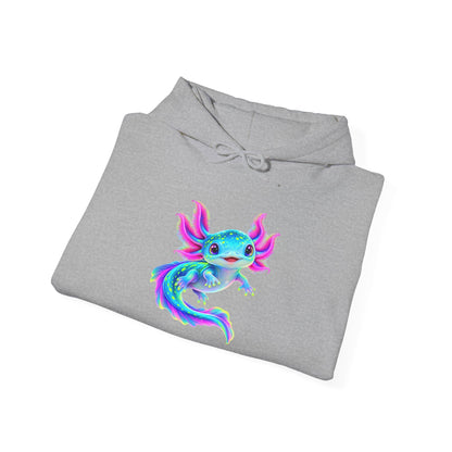 Electric Axolotl in Motion Pullover Hoodie