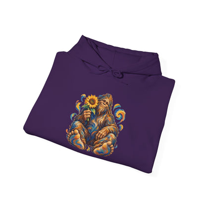 Sunflower Rest with a Shaggy Bigfoot Pullover Hoodie