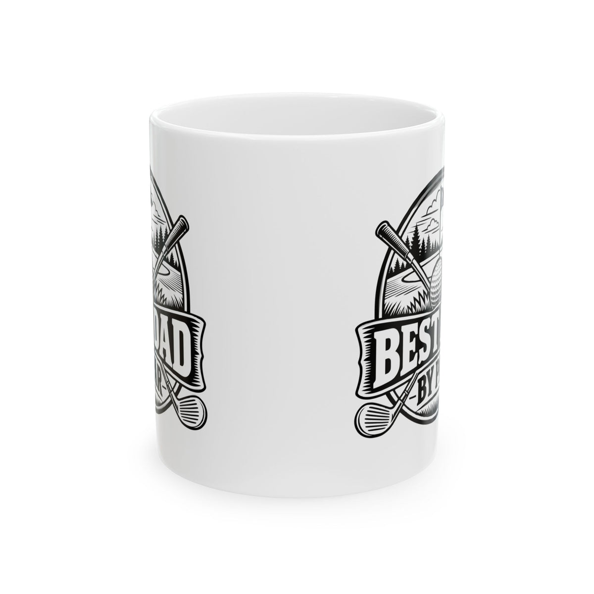 Best Dad by Par – One-Color Ceramic Mug, 11 oz | 042a
