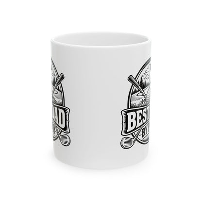 Best Dad by Par – One-Color Ceramic Mug, 11 oz | 042a