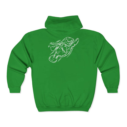 Chubby Manatee Takes Flight Zip-Up Hoodie